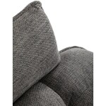 Židle jídelní, šedá vodoodpudivá látka, černý matný lak, kovové nohy