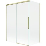MEXEN/S - Rox vanová zástěna 2-křídlová posuvná 120 + 70 x 150, transparent, zlatá 8C9-120-070-50-00