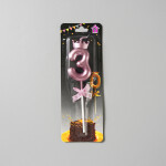 Dortová svíčka s "korunkou" ružovo-zlatá č.3