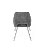 Židle jídelní, šedá látka, kovové nohy, broušená nerez.