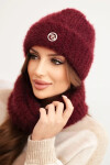 Dámská souprava čepice a šály bordó - K-Fashion UNI