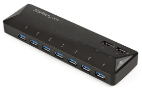 StarTech USB Hub 7 portů černá / USB hub / USB 3.0 / 2x rychlonabíjecí port 2,4 A (ST93007U2C)