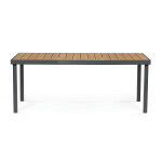Zahradní stůl 190x90cm, hliník, polywood, šedá, AZT-W1408 GREY