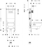 HANSGROHE - GladeLake S Set předstěnové instalace, klozetu GladeLake S a sedátka, tlačítko iFrame Original Q, bílá 60301450