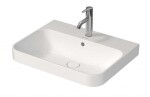 DURAVIT - Happy D.2 Plus Umyvadlo na desku, 60x46 cm, s přepadem, s otvorem pro baterii, WonderGliss, bílá 23606000001