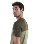 Pánské merino triko krátký rukáv ICEBREAKER Mens 125 Cool-Lite Sphere III SS Tee Colour Block, Lichen/Loden/Cb velikost: S