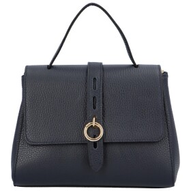 Luxusní dámská kožená kufříková kabelka do ruky Ella, tmavě modrá