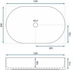 REA - Umyvadlo na desku LAYLA 50 REA-U9108