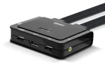 Lindy KVM přepínač 2 porty DisplayPort a USB-C černá / KVM přepínač / 4K 60Hz / USB 2.0 / audio (42346)