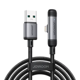 Joyroom S-A56 EnjoyX Series 90° Nabíjecí kabel USB-A (M) - Lightning (M) 3A 1.2m černá (6956116764685)