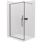 CERANO Sprchová zástěna Walk-in Moreli L/P - 8 mm - černá matná, transparentní sklo - 100x200 cm