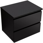 CERANO Koupelnová skříňka Carole - černá matná + deska pod umyvadlo Navira Pro - 36 mm - 70x51,6x46 cm