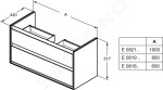 IDEAL STANDARD - Connect Air Umyvadlová skříňka 800x440x517 mm, 2 zásuvky, dekor šedý dub/bílá mat E0819PS