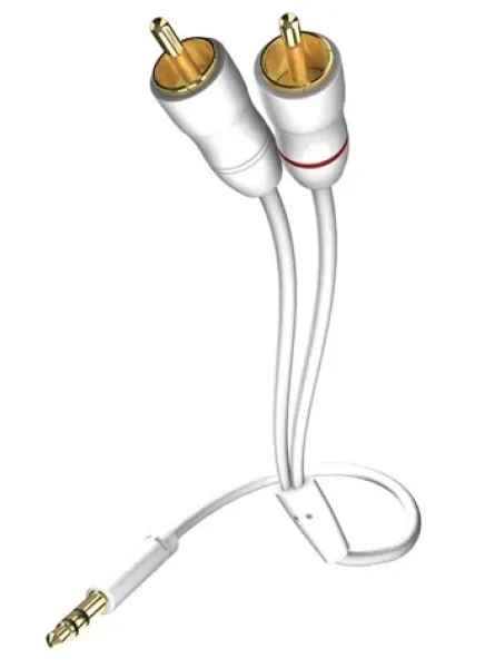 In-akustik Star Audio kabel bílá 5 m / 3.5mm jack - 2x Cinch (00310005)
