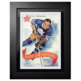 Mustang Obraz v rámu Toronto Maple Leafs NHL Memorabilia Maple Leaf Gardens Red Ribbon Program Cover