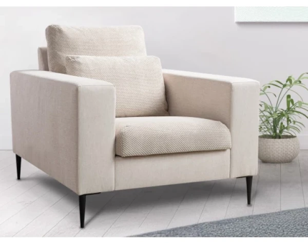 Křeslo Romeo, béžová strukturovaná látka