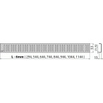 Alcadrain 1 - Alcadrain Rošt pro liniový podlahový žlab, nerez-mat PURE-950M PURE-950M
