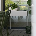 Ferm Living Stojan na květiny Plant Box Light Grey, šedá barva, kov