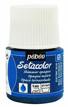 Barva na textil Pébéo Setacolor Shimmer 45 ml - Modrá metalická 69