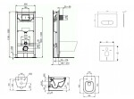 IDEAL STANDARD - ProSys Set předstěnové instalace, klozetu a sedátka Tesi, tlačítka Oleas M1, bílá ProSys120M SP16