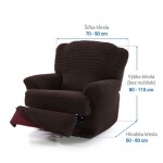 Super strečové potahy NIAGARA čokoládová relaxační křeslo ( š. 70 - 90 cm)