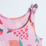Vzorované šaty bez rukávů- růžové - 116 MIX
