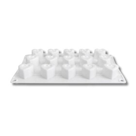 Silikonová forma na pečení/na mražené dezerty Cesil Srdce s otvorem 4,5 cm (na 15 ks) 4 cm