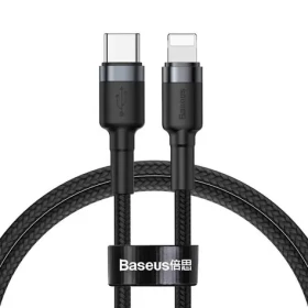 Baseus CATLKLF-G1 Kabel USB-C (M) - Lightning (M) 1 m černo-šedá / 18W (CATLKLF-G1)