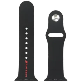 Audi Sport Red Logo černá / Řemínek / Silikonový / Pro Apple Watch 40/41/42 mm (AUS-SR-AW40-42-R8/D2-BK)