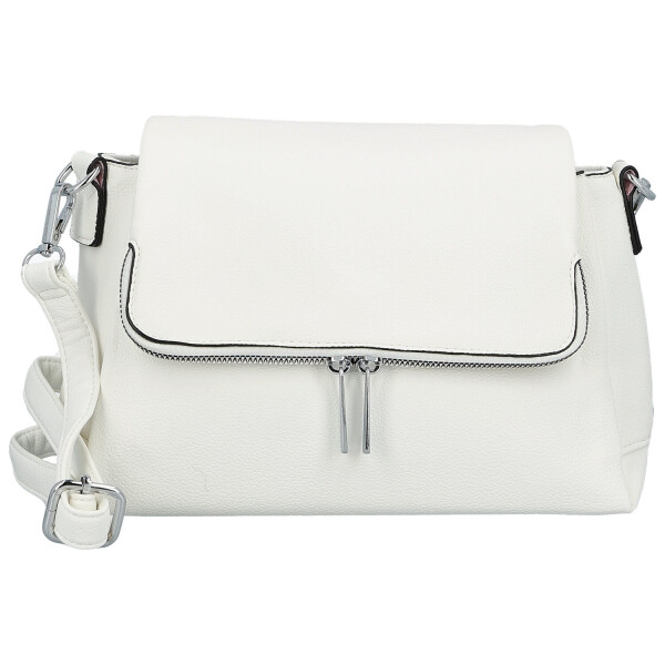 Stylová dámská koženková crossbody kabelka Kornelia, bílá