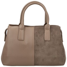 Luxusní dámská koženková kabelka do ruky Coveri Korina, taupe