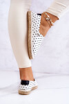Dámské espadrilky s puntíky Big Star JJ274870 Bílá 38
