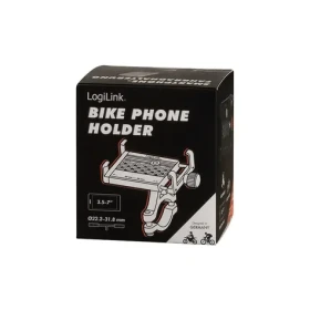LogiLink držák telefonu na kolo černá / Držák na kolo / 3,5-7 palců / 360° otočný / hliník (AA0146)