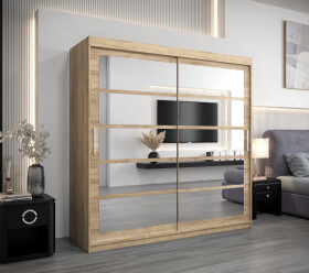 Šatní skříň Abi Ro2 Barva korpusu: Dub Sonoma, Rozměry: 150 cm, Dveře: Dub sonoma