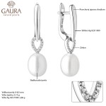 Stříbrné náušnice s bílou perlou a zirkony Jade, stříbro 925/1000, Bílá