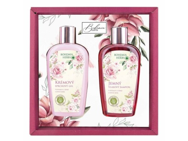 Bohemia Herbs dárkové balení Růže sprchový gel 250 ml a vlasový šampon 250 ml