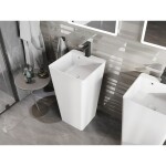 MEXEN - Neva volně stojící umyvadlo litý mramor 45 x 45, bílá mat 26614500