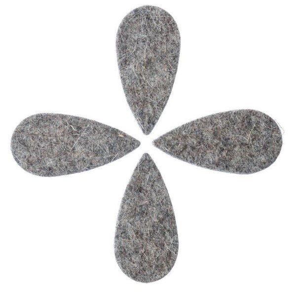 Timber Tones Felt Tones Teardrop Grey Wool Felt 4-Pack