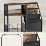 Stolek na gramofon a LP desky 81x30x69cm, mdf, old wood, AKF-E1076 OLW