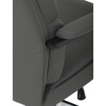 Židle kancelářská, šedá ekokůže, kříž kov chromový, houpací mechanismus, čalouněné područky
