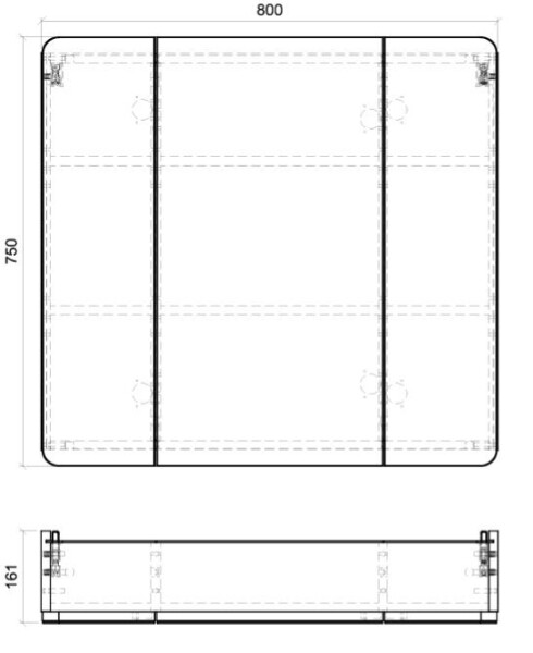 COMAD - Zrcadlová skříňka 80cm 3 dvířka ARUBA 5907611647295