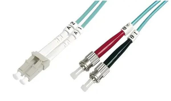 OPTIX LC-ST / Optický patch cord / 50/125 / OM3 / duplex / 1 m (8595589813407)