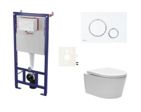 Cenově zvýhodněný závěsný WC set SAT do lehkých stěn / předstěnová montáž + WC SAT Brevis SIKOSSBR76K SIKOSSBR76K