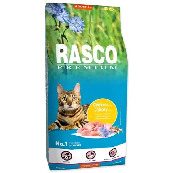Rasco Premium Adult kuře s kořenem čekanky 7.5kg / Granule pro dospělé kočky (1703-10137)
