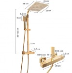 Erga Goba, sprchová souprava s termostatickou baterií a dešťovou hlavicí 25x25 cm, zlatá lesklá, ERG-YKA-BP.GOBA-THERM-25-GLD