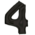 Balónek číslo 4 černé 86 cm - Amscan Balónek číslo 4 černé 86 cm - Amscan