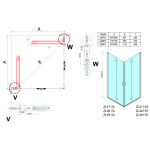 POLYSAN - ZOOM čtvercový sprchový kout 700x700, rohový vstup ZL4715L-02