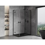 MEXEN/S - Mist-H L Duo sprchový kout dveře křídlové 90 x 110, transparent, černá 8A5L-090L-110P-70-00