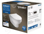 DURAVIT - DuraStyle Basic Závěsné WC se sedátkem SoftClose, Rimless, bílá 45620900A1