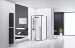 REA/S - Sprchový kout Fargo - matná černá 80x100 Se sprchovou vaničkou Savoy black KPL-K4909